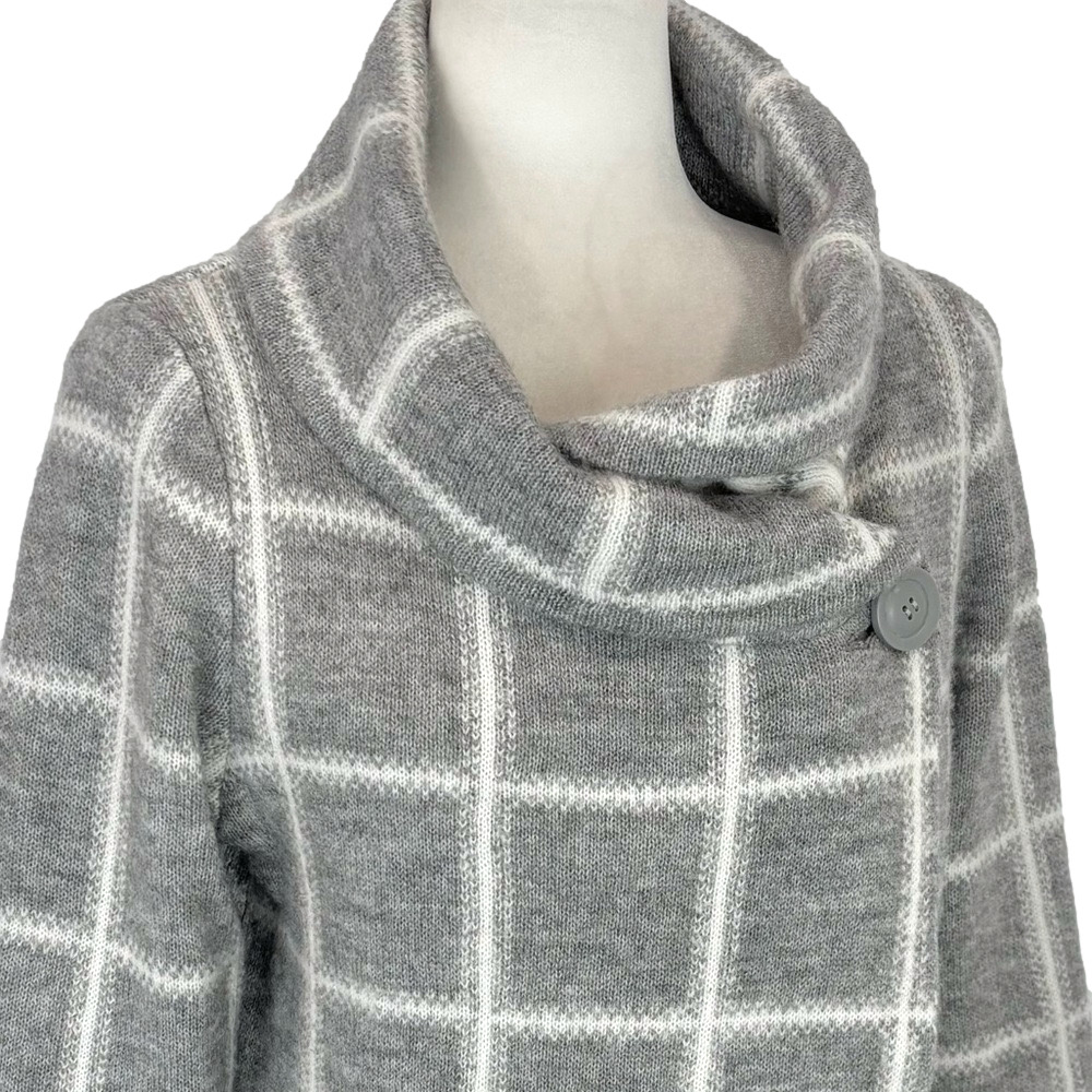 Ellen Tracy grey checkered cardigan